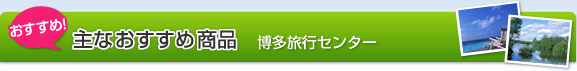 主なおすすめ商品、博多旅行センター